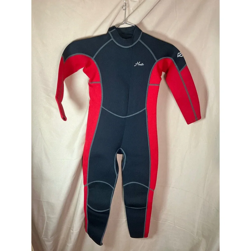 Hevto Kids Wetsuit Youth 12 Black Red New 3mm Full Body Scuba Diving Surfing